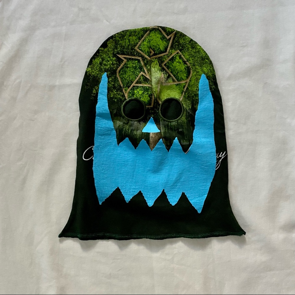NEW Asspizza 730 Face Mask Recycle Green/Blue Puff Print original 2021 Handmade